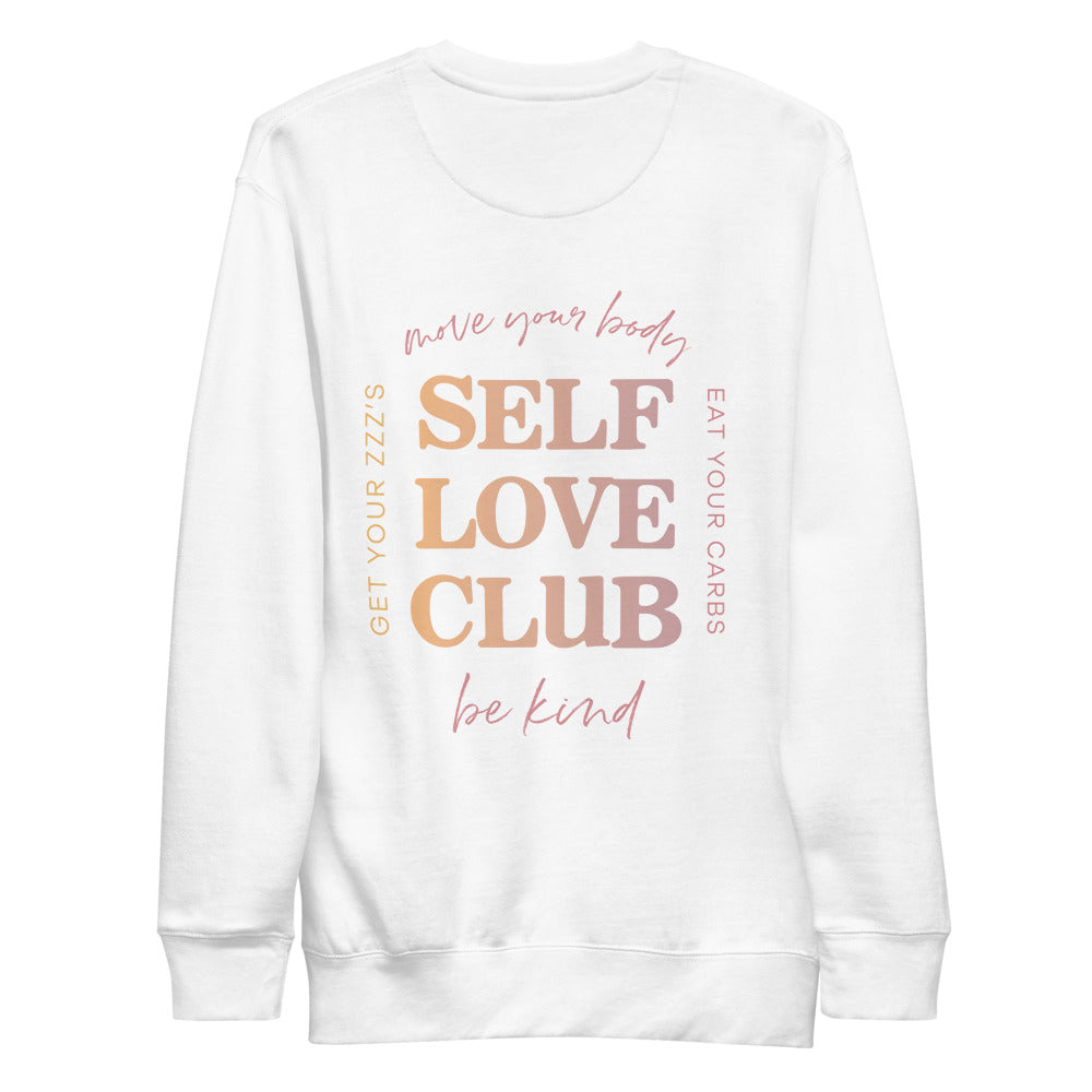 White Self Love Club Fleece Pullover