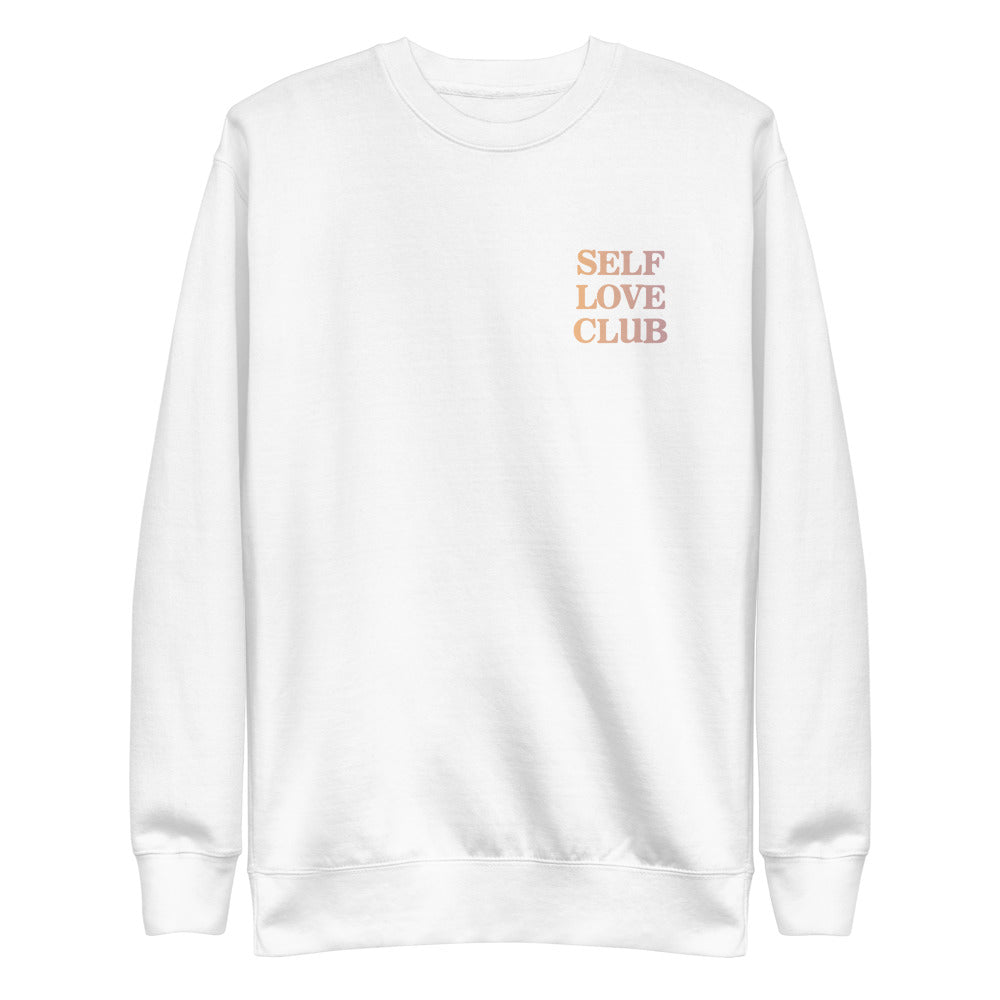 White Self Love Club Fleece Pullover