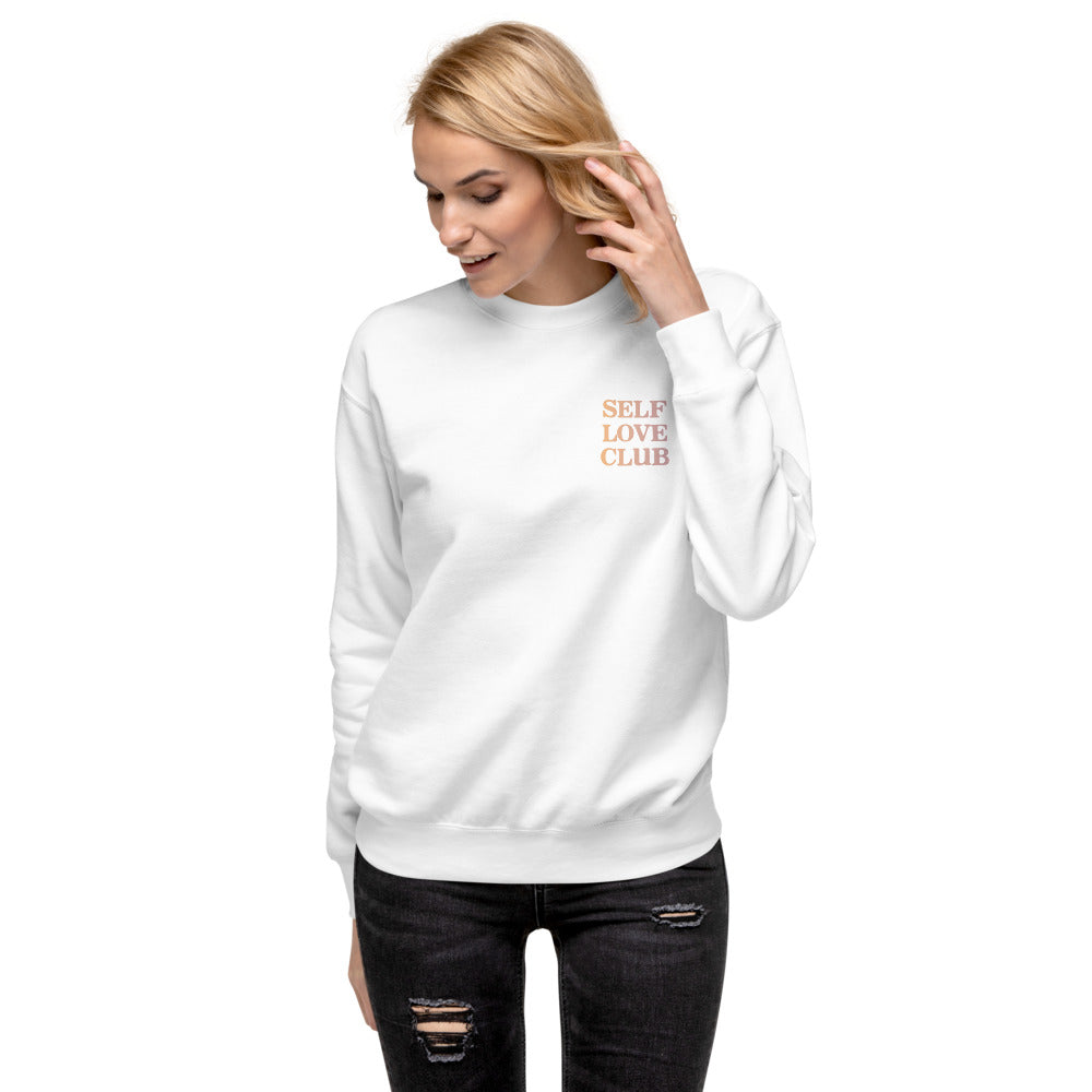 White Self Love Club Fleece Pullover