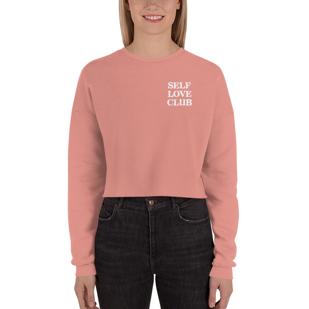 Pink Self Love Club Crop Sweatshirt
